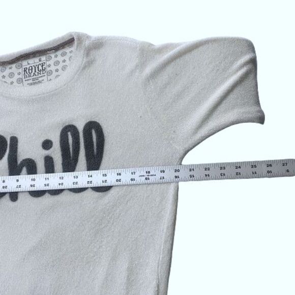 Royce Womens Sweater Size Large Long Sleeves Terry Cloth Embroidered "Chill" - Picture 5 of 6